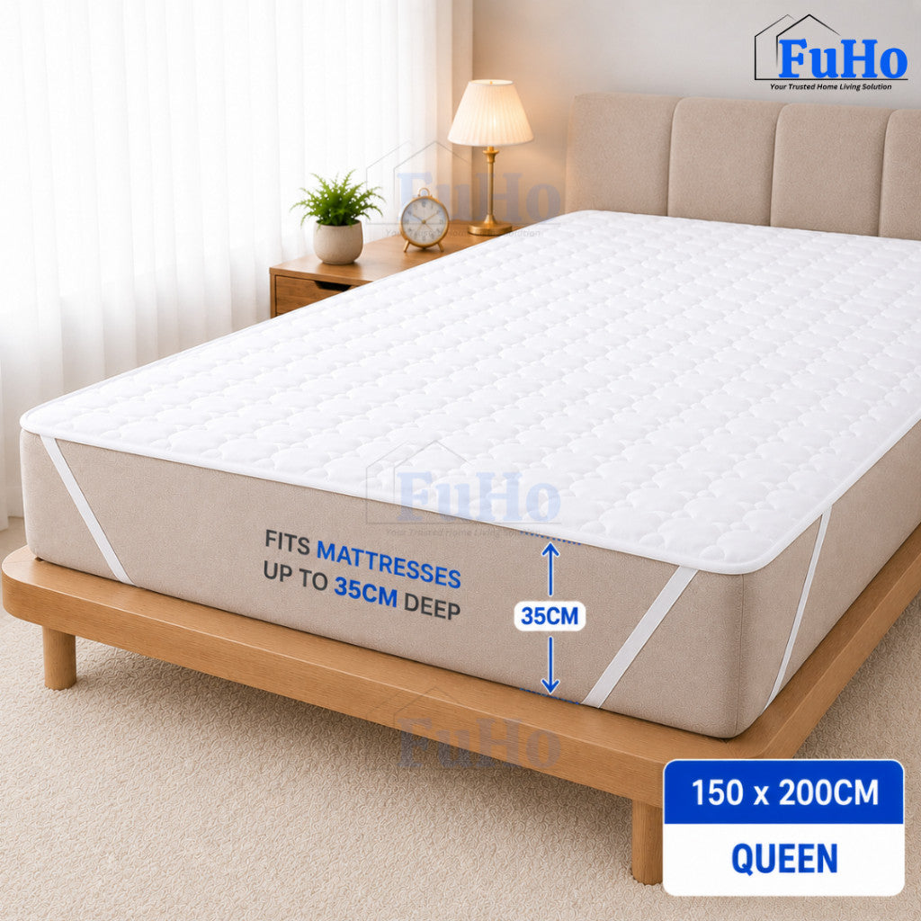 Fuho SleepGuard Mattress Protector | Bed Protector | Cotton Bed Protector | (HL0344)