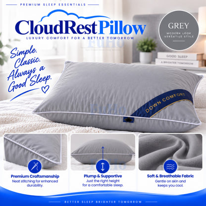 Fuho CloudRest Soft Fluffy Pillow | Hotel Pillow | Neck Support Pillow | Polyester Fibre Bed Pillow | (HL0351)