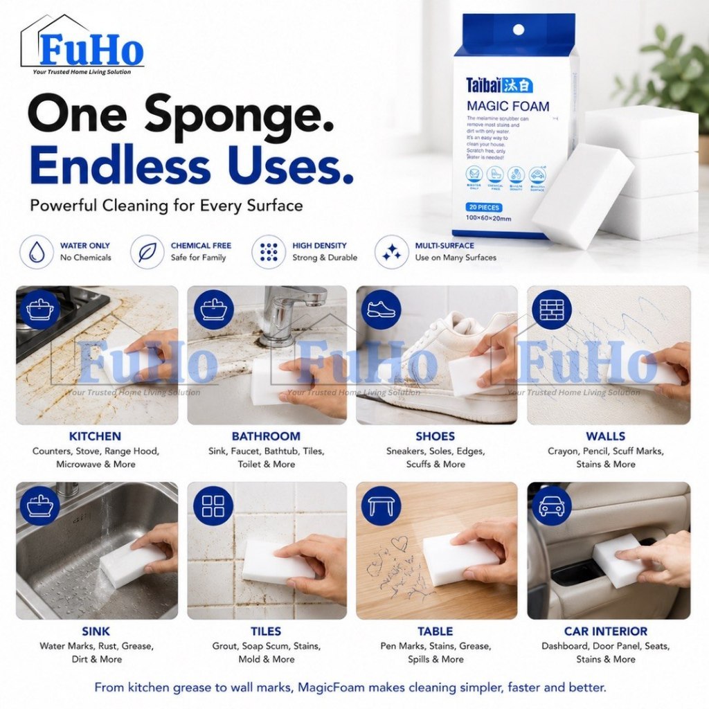 🇸🇬READY STOCK🇸🇬 FuHo Magic Foam | Magic Sponge | Sponge Eraser | (KIT0079)