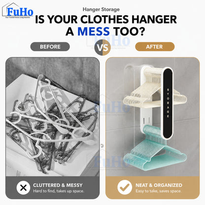 Fuho Foldable Wall-Mounted Hanger Organiser Rack (Adhesive)