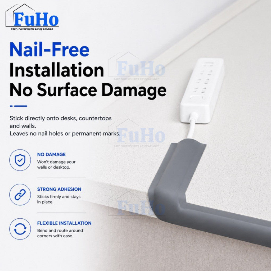 CableHide Self-Adhesive Floor Cable Cover PVC Wire Cord Protector Cable Management Concealer for Home Office | (HL0357)
