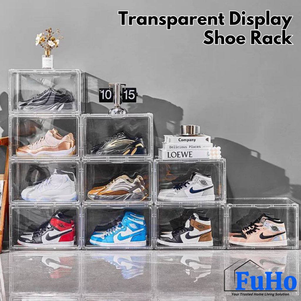 🇸🇬READY STOCK🇸🇬 FuHo Transparent Display Shoe Rack | Shoe Shelves | Shoe Organiser | Shoe Display Rack (HL0326)
