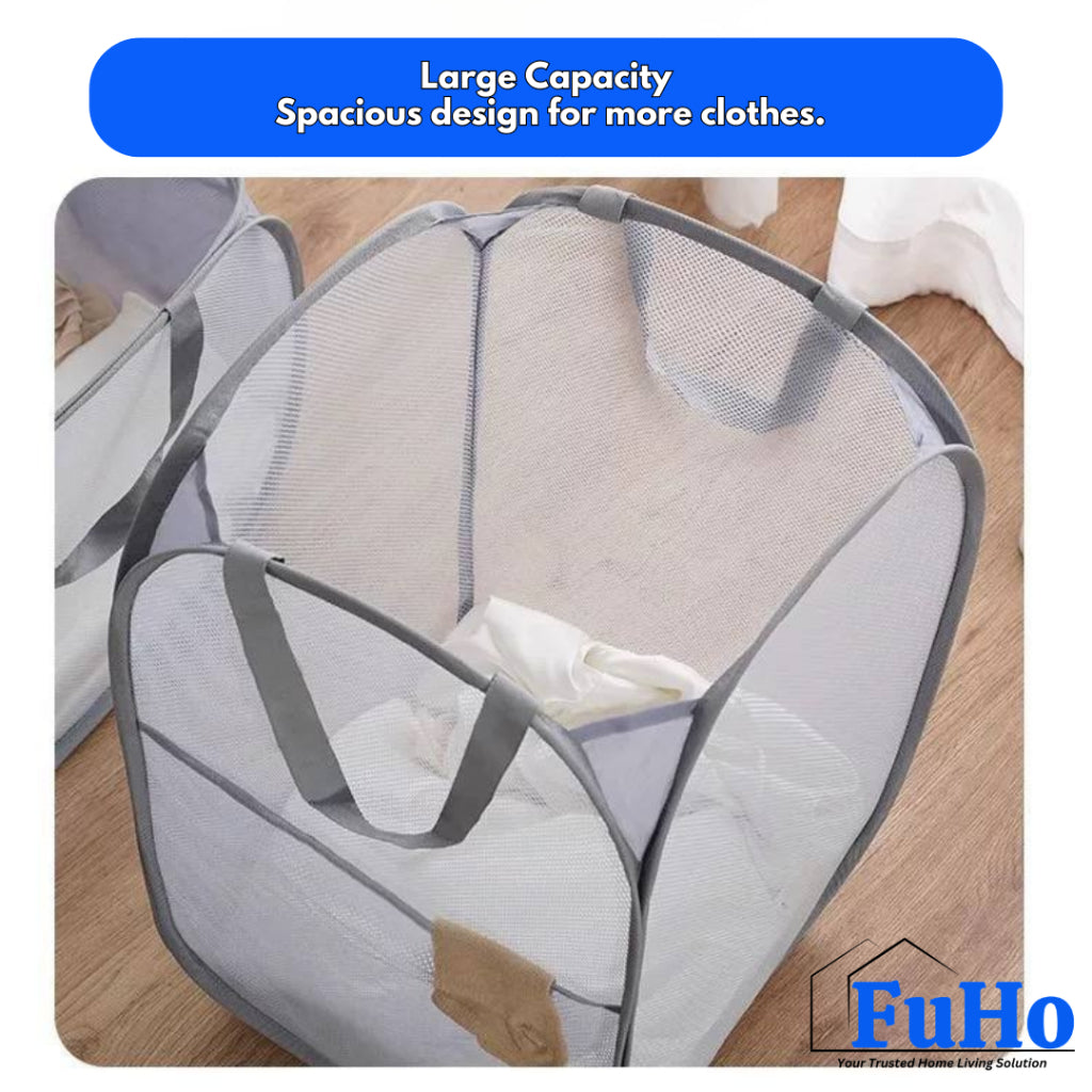 🇸🇬READY STOCK🇸🇬 FuHo Lightweight Foldable Fiber Mesh Laundry Basket | Laundry Storage | Laundry Basket | (TL0057)