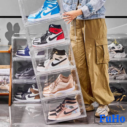 🇸🇬READY STOCK🇸🇬 FuHo Transparent Display Shoe Rack | Shoe Shelves | Shoe Organiser | Shoe Display Rack (HL0326)