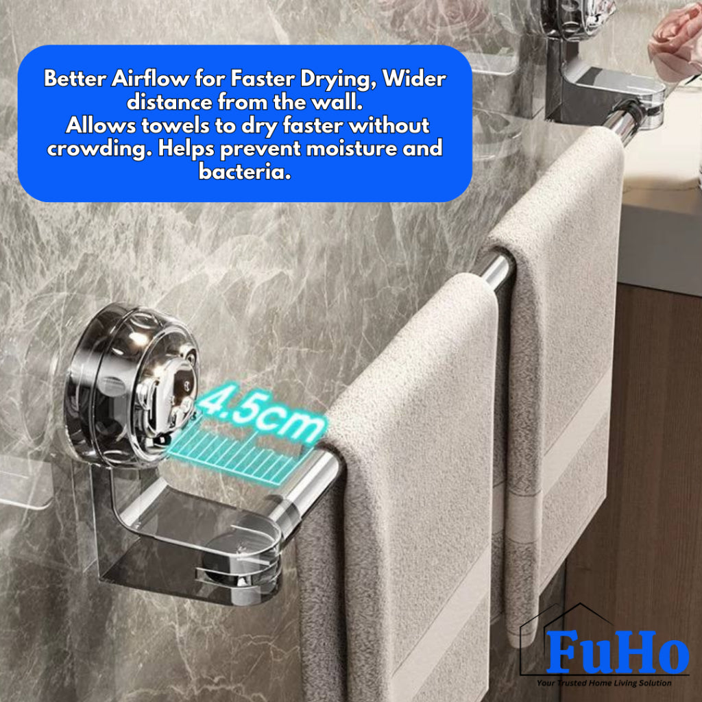 🇸🇬READY STOCK🇸🇬 FuHo Adjustable Toilet Rack | Clothes Rack | Towel Rack | Bathroom Rack (TL0058)