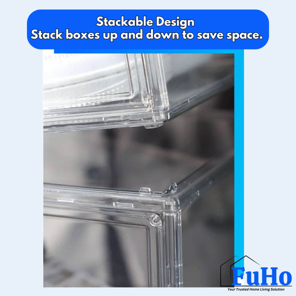 🇸🇬READY STOCK🇸🇬 FuHo Transparent Display Shoe Rack | Shoe Shelves | Shoe Organiser | Shoe Display Rack (HL0326)