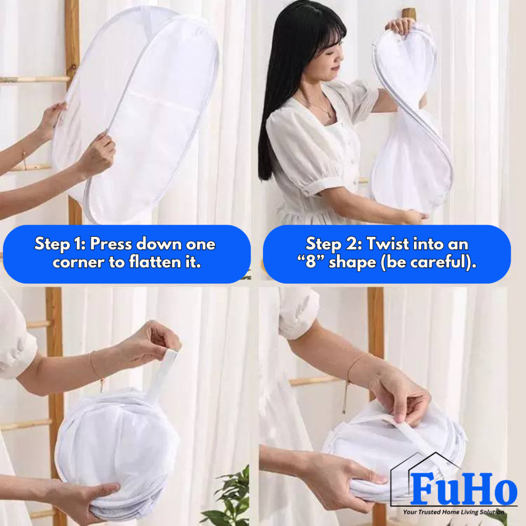 🇸🇬READY STOCK🇸🇬 FuHo Lightweight Foldable Fiber Mesh Laundry Basket | Laundry Storage | Laundry Basket | (TL0057)