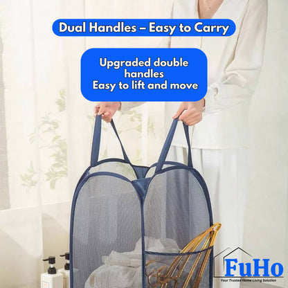 🇸🇬READY STOCK🇸🇬 FuHo Lightweight Foldable Fiber Mesh Laundry Basket | Laundry Storage | Laundry Basket | (TL0057)