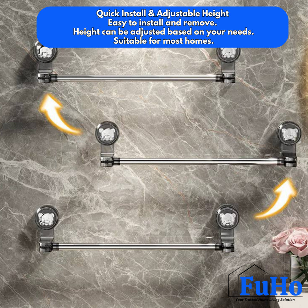 🇸🇬READY STOCK🇸🇬 FuHo Adjustable Toilet Rack | Clothes Rack | Towel Rack | Bathroom Rack (TL0058)